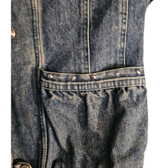 Truckee River Llama Ranch 80s Denim Bomber Jacket Fur Lining W-878 - Picture 10 of 16